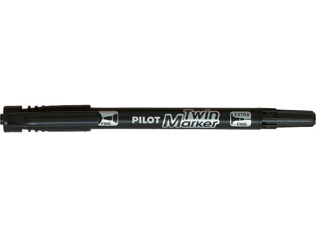 Pilot Begreen Begreen Twin Ended Marker, tunn och extra tunn spets, svart, st