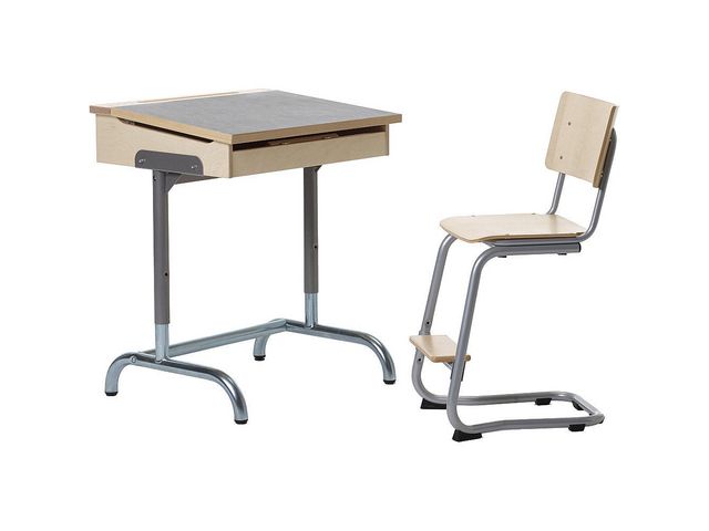 Skolbänk FOKUS ljusgrå höjd 75-85cm, st