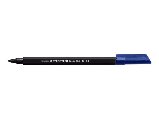 Staedtler Fiberspetspenna, Noris Club, tunn spets på 1 mm, svart polypropylenpennkropp, svart bläck, st