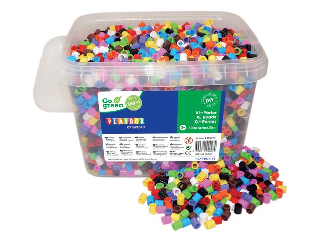 PLAYBOX XL-rörpärlor bioplast 5000/back, fp om 5000 st