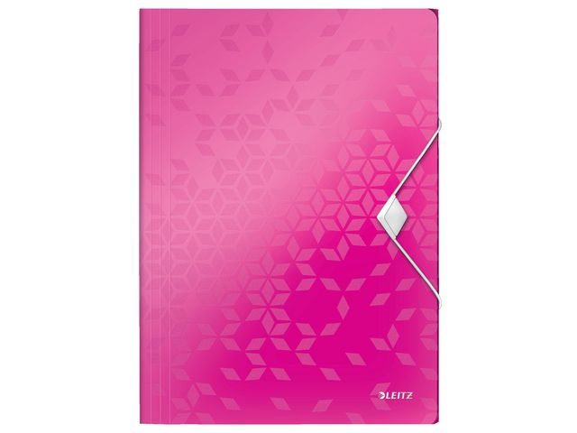 Leitz Gummibandsmapp  WOW 3-kl A4 PP cerise, st