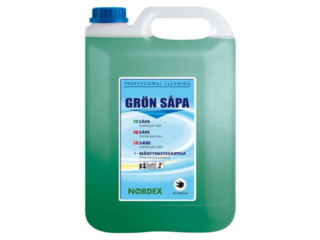 NORDEX Allrengöring Grönsåpa, luktfri, grön, 5l, st