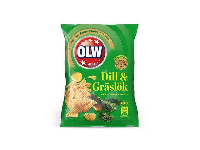 OLW Chips dill och gräslök 20x40g, st