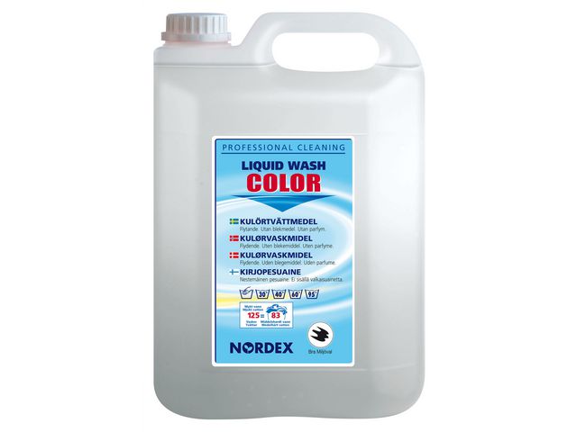 NORDEX Tvättmedel Liquid Wash Colour för professionellt bruk,flytande, färg, utan parfym, 5L, flaska om 5 l