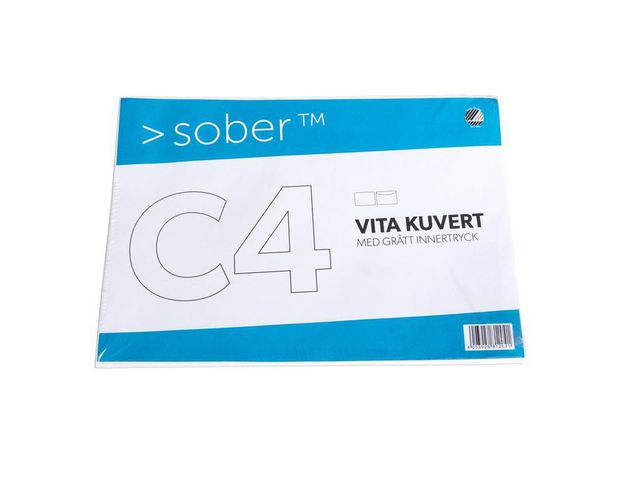 SOBER® Kuvert konsument C4 229x324mm fukthäftande, fp om 5 st