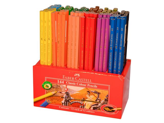 Faber-Castell Färgpennor, Classic, sexkantig pennkropp, olika färger, fp om 3 x 48 st