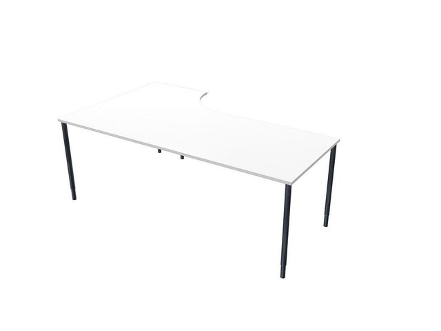 LANAB DESIGN Skrivbord Höger 200x120cm vitlaminat/svart, st