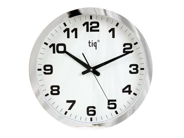 Väggur TIQ 40cm silver, st