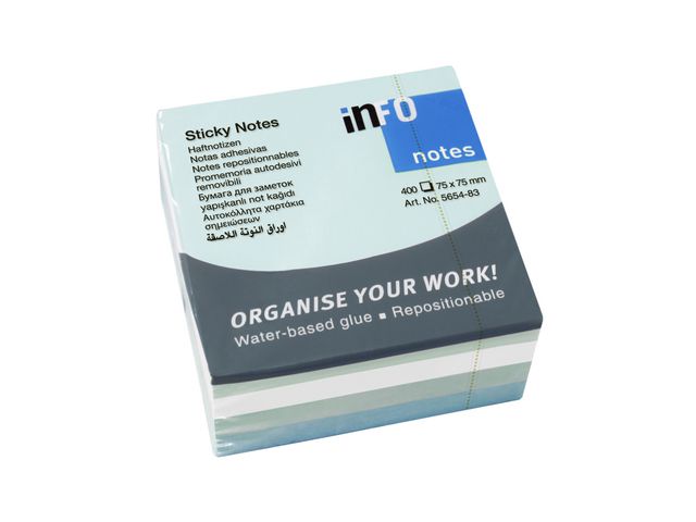 info Notes kub 75x75mm Iceland, st