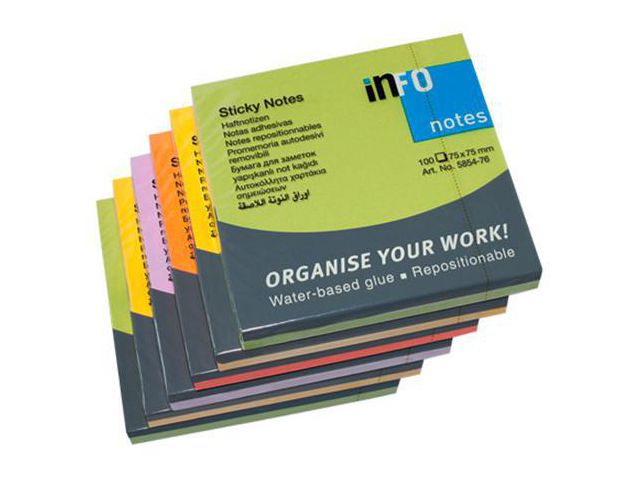 info Notes 75x75mm Spring, st