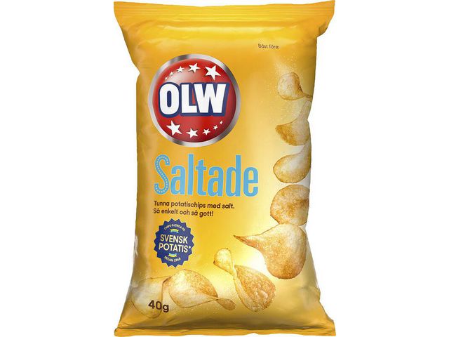 OLW Chips lättsaltade 20x40g, st