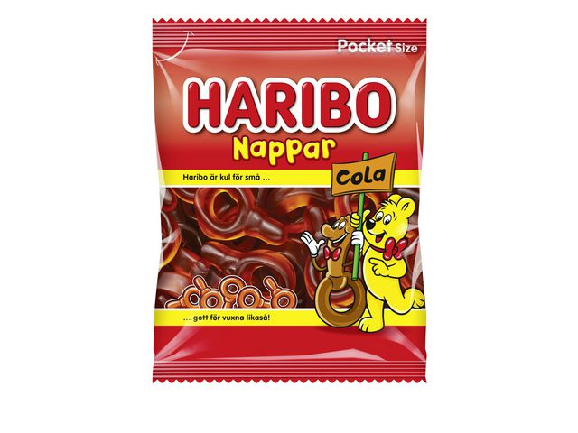 HARIBO Godis Nappar Cola 80g, krt. om 24 st
