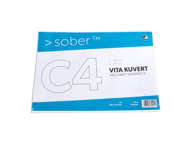 SOBER® Kuvert konsument C4 229x324mm remsa, fp om 50 st
