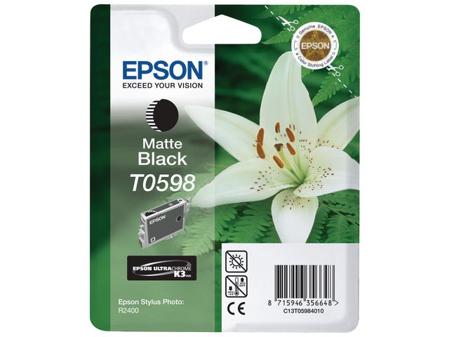 Epson Bläckpatron, T0598, C13T05984010, Teddy, ULTRACHROME K3, matt svart singelförpackning, st