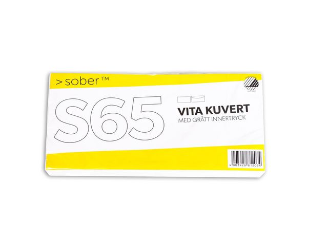 SOBER® Kuvert konsument S65 110x225mm fukthäftande, fp om 50 st