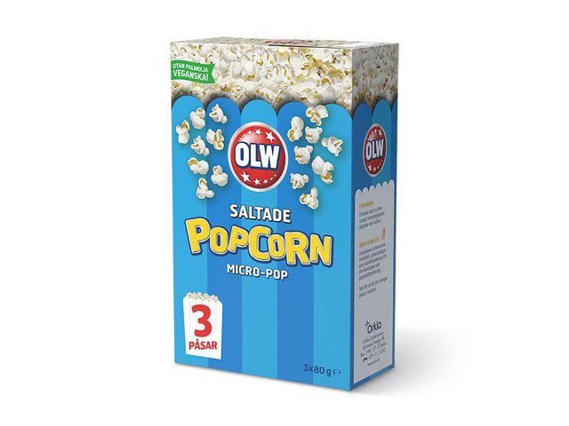 OLW Micropopcorn salt 3x80g/fp, st