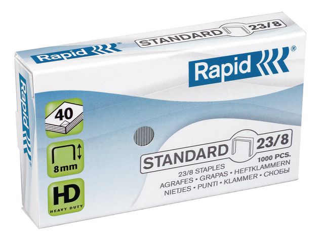 Rapid Häftklammer Standard 23/8, fp om 1000 st