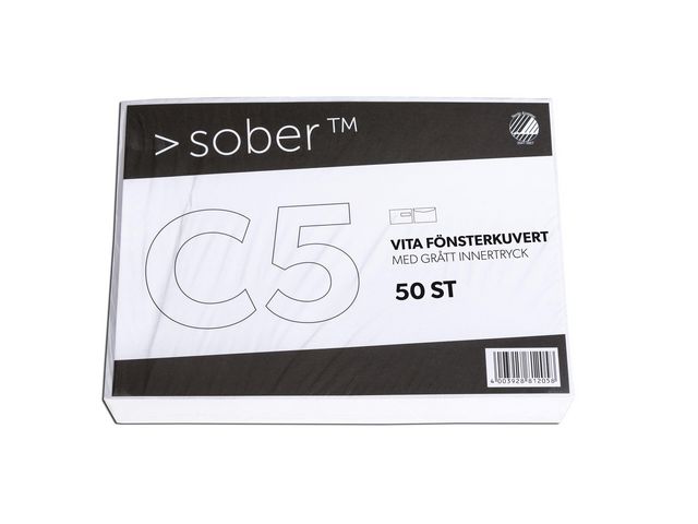 SOBER® Kuvert konsument C5 H2 162x229mm fukthäftande, fp om 50 st