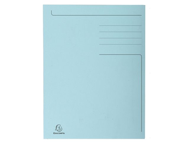 Exacompta Mapp 3-klaff kartong folio ljusblå, st