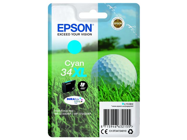Epson Bläckpatron T3472 XL Cyan, st