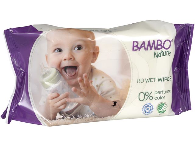 BAMBO Våtservett Nature oparfymerad, fp om 80 st