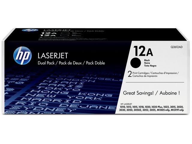 HP Toner Q2612AD 12A 4K Svart 2/FP, fp om 2 st