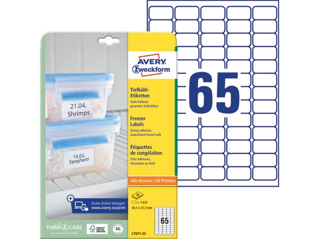 AVERY Zweckform Etikett FREEZER 38,1x21,2mm, fp om 1625 st