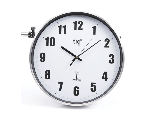 Väggur TIQ radiokontrollerat 38cm silver, st