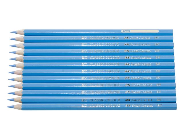 Faber-Castell Färgpenna, Classic, sexkantig pennkropp, ljusblå, fp om 12 st