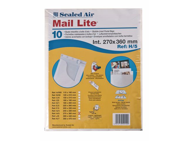 Mail Lite® Bubbelpåse H/5 270x360mm remsa, fp om 10 st