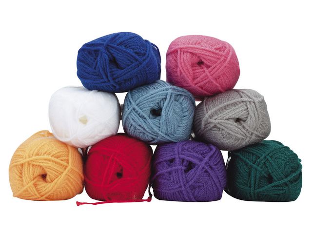 Akrylgarn, 9 färger, fp om 9 st