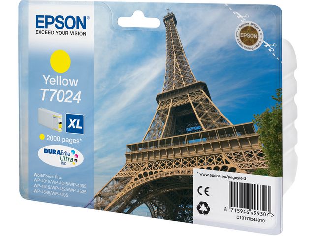 Epson Bläckpatron T7024 XL, gul, st