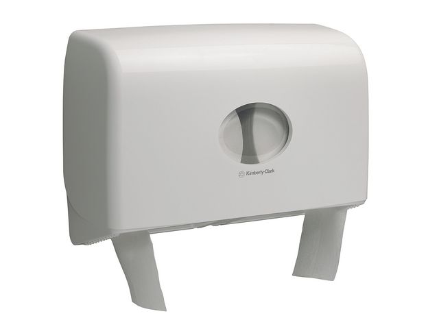 Aquarius (Kimberly-Clark) Toalettpappersdispenser, dubbla fördelningsluckor, plast, vit, st