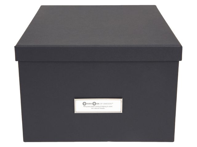 Bigso Box Förvaringsbox med lock kartong  grå, st