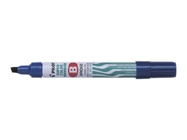 Pilot Märkpenna Super Color Marker permanent, broad, snedskuren spets, blå, st