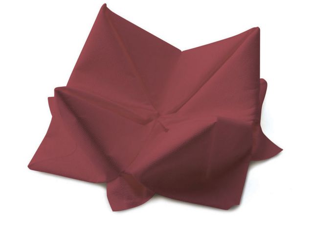 Duni Engångsservett, 3-lagers, enfärgad, ¼-vikt, 33 cm, bordeaux, fp om 125 st