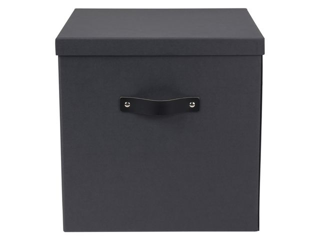 Bigso Box Förvaringsbox med lock kartong stor grå, st