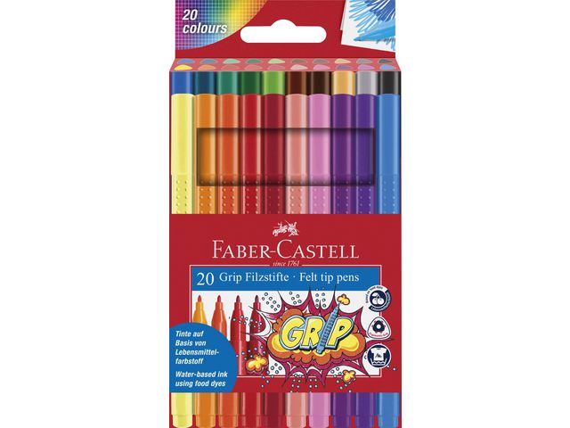 Faber-Castell Fiberpenna Grip, fp om 20 st