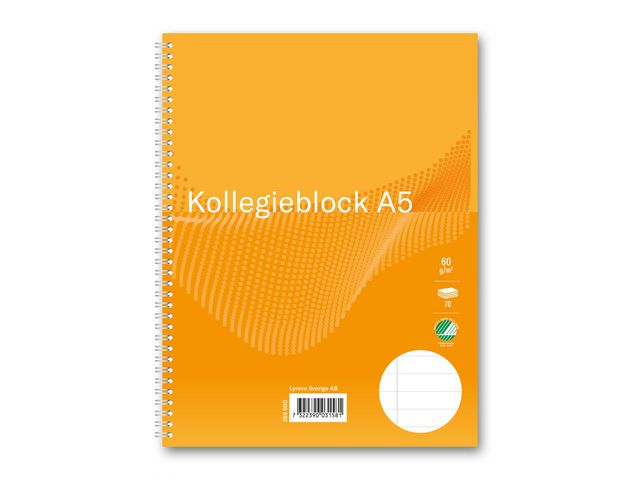 Kollegieblock A5 60g 70 blad linjerat, st