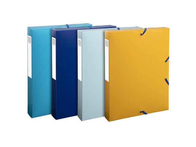 Exacompta Boxmapp BeeBlue 40mm sorterade färger 4/FP, fp om 4 st