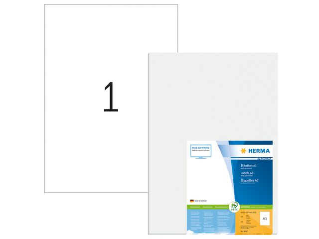 Herma Etikett Premium A3 297x420mm, fp om 100 st