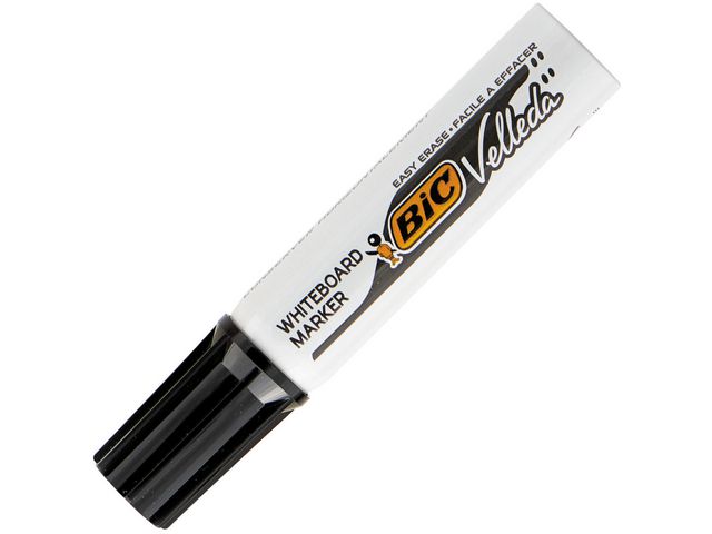 BIC® Whiteboardpenna Velleda® 1781, snedskuren spets, 3,7-5,5 mm linjebredd, svart, st
