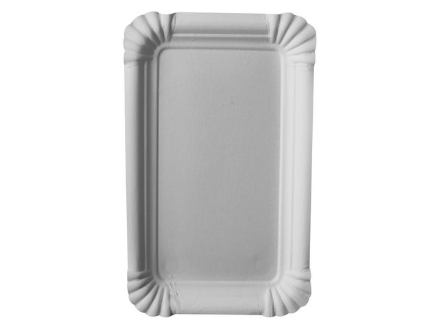 PAPSTAR Tallrik Pure kantig 10x16cm vit, fp om 250 st
