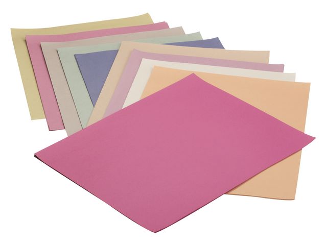 500 x 630 mm, 100 g/m², sockerpapper, 100 % återvunnet, olika färger, fp om 100 blad
