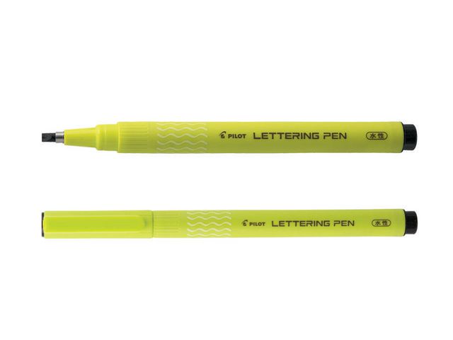 Pilot Kalligrafipenna, fiberspets, 3 mm spets, vit pennkropp, svart bläck, st