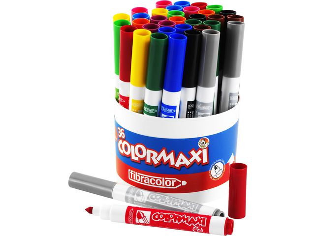 Fiberpenna Colormaxi 3x12 färger, fp om 36 st