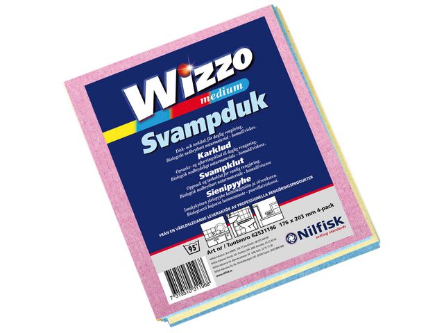 NORDEX Svampduk Wizzo Medium 21x17cm, flera färger, fp om 4 st
