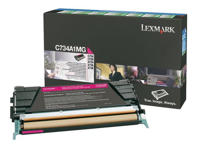 Lexmark Toner, magenta, singelförpackning, C734A1MG, st