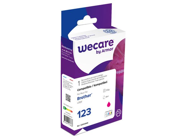 Wecare Återanvänd bläckpatron kompatibel med  BROTHER LC123 M, LC123M, magenta singelpack, st