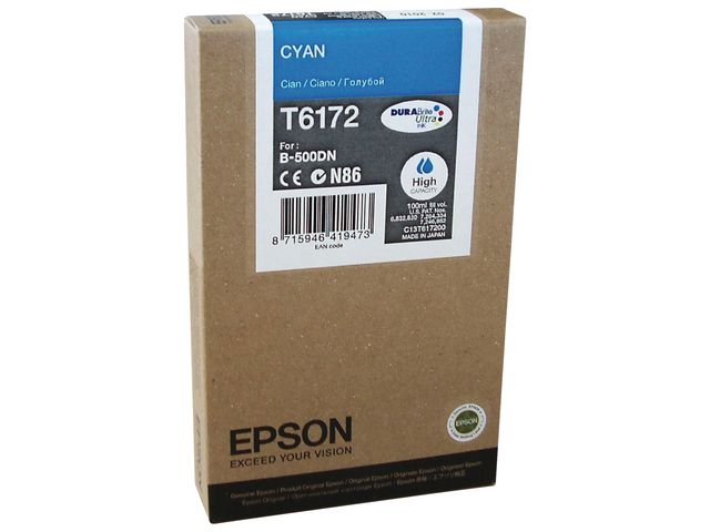 Epson Bläckpatron, T6172, DURABrite Ultra, hög kapacitet, cyan, singelförpackning, C13T617200, st